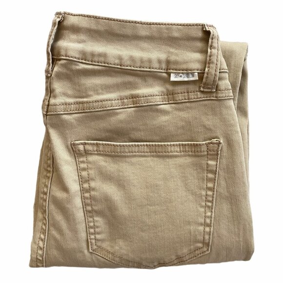 Sky and Sparrow Skinny Frayed Hem Tan Jeans - Picture 8 of 16